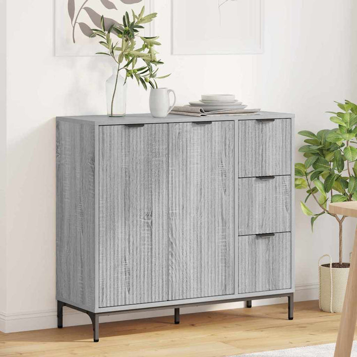 Sideboard Grå sonoma-eg 89.5 x 33 x 82 cm Konstrueret træ