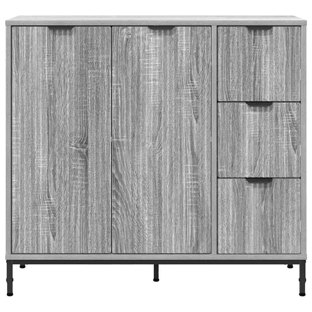 Sideboard Grå sonoma-eg 89.5 x 33 x 82 cm Konstrueret træ
