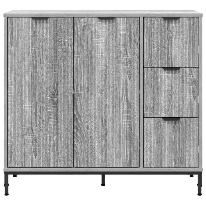 Sideboard Grå sonoma-eg 89.5 x 33 x 82 cm Konstrueret træ