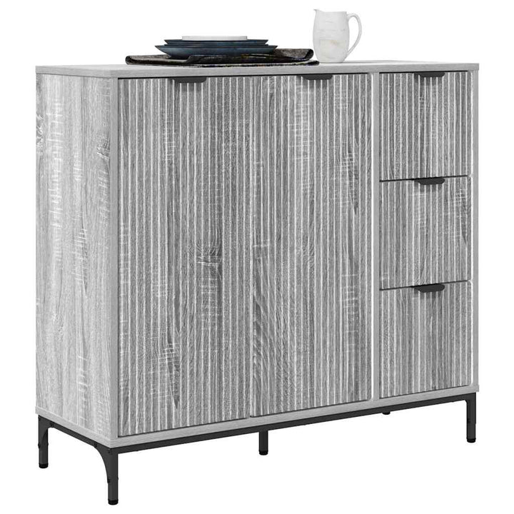 Sideboard Grå sonoma-eg 89.5 x 33 x 82 cm Konstrueret træ