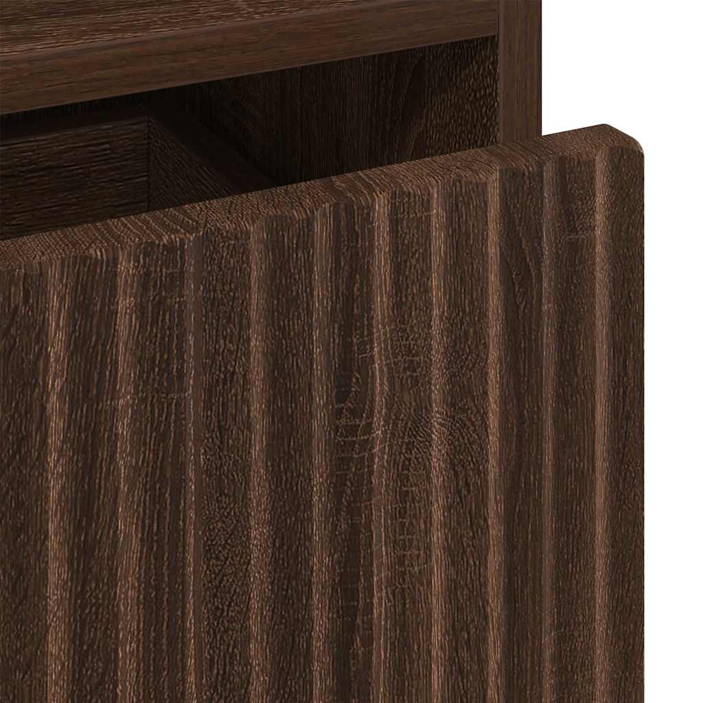 Sengeborde 2 pcs Brun eg 49 x 36 x 61 cm Konstrueret træ