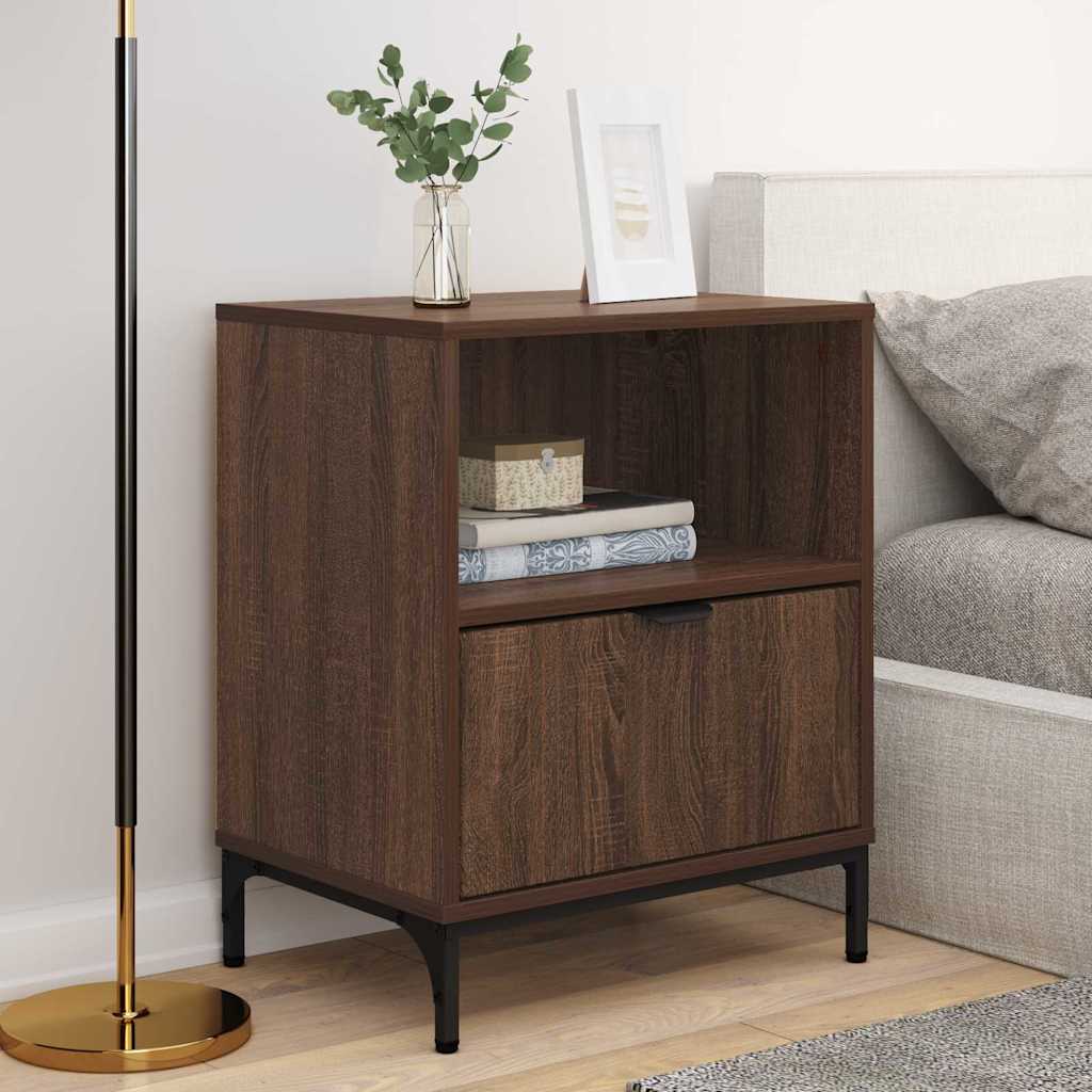 Sengeborde 2 pcs Brun eg 49 x 36 x 61 cm Konstrueret træ