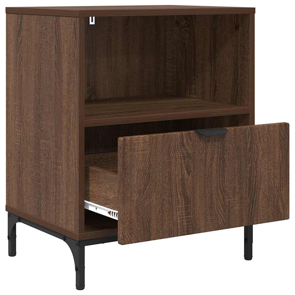 Sengeborde 2 pcs Brun eg 49 x 36 x 61 cm Konstrueret træ