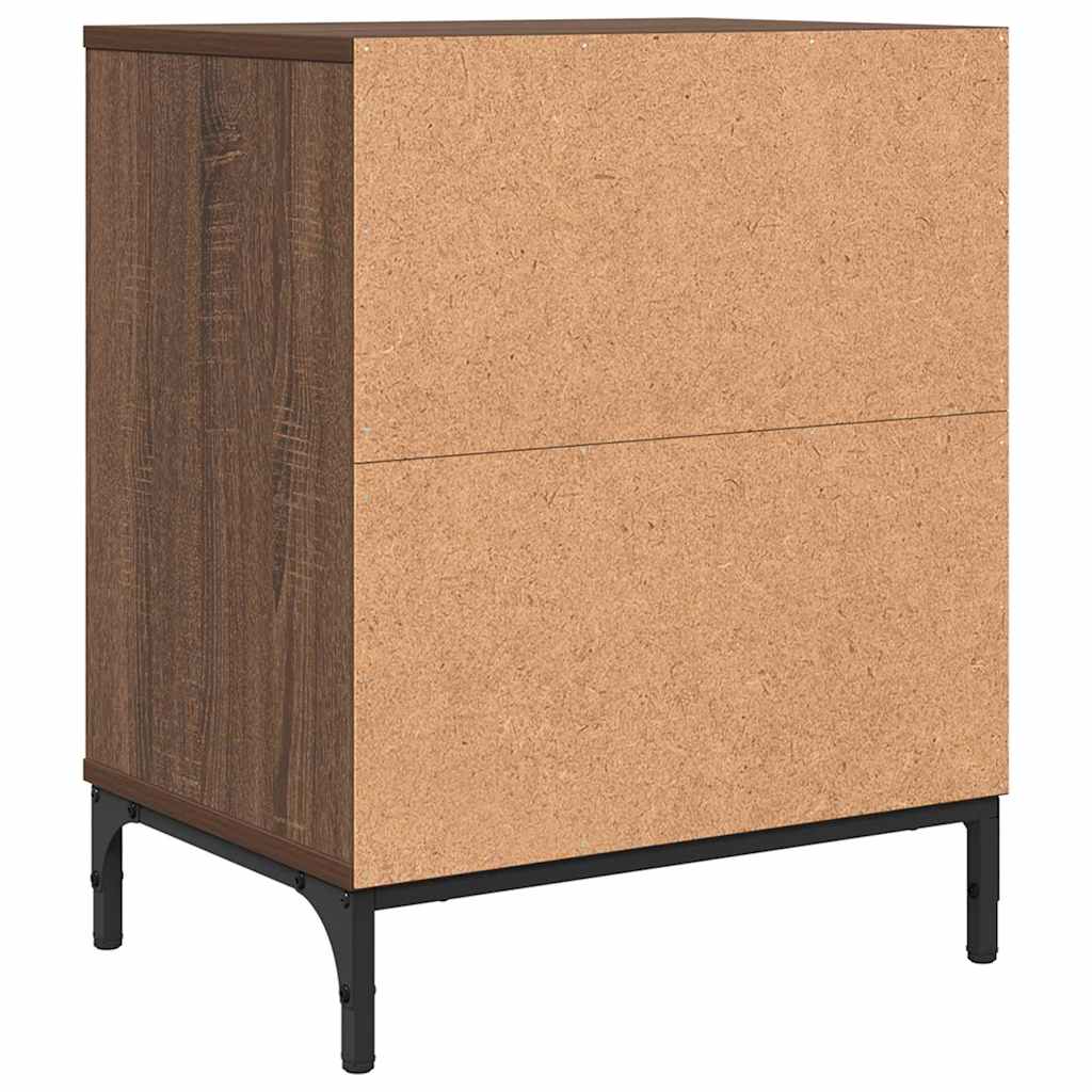 Sengeborde 2 pcs Brun eg 49 x 36 x 61 cm Konstrueret træ