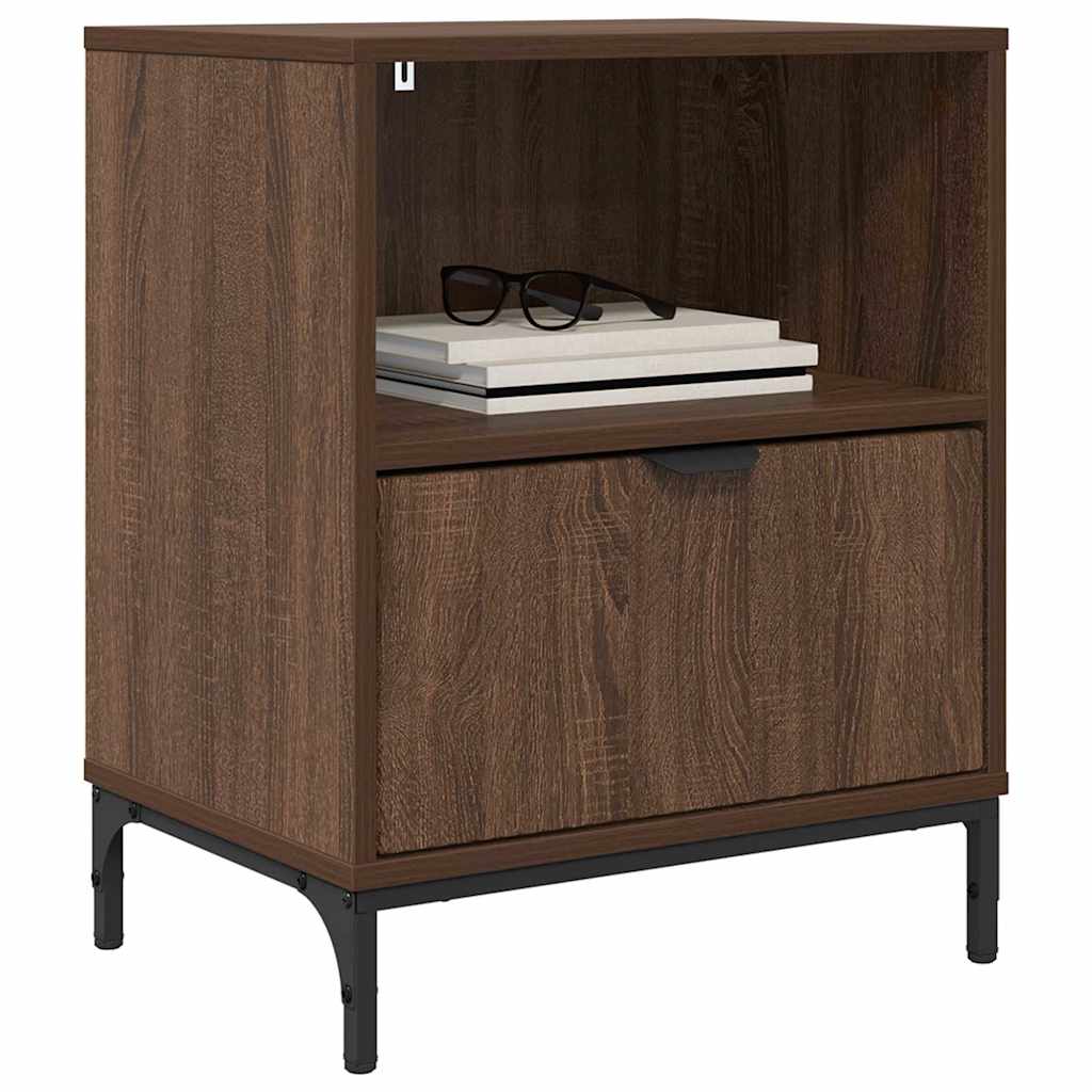 Sengeborde 2 pcs Brun eg 49 x 36 x 61 cm Konstrueret træ