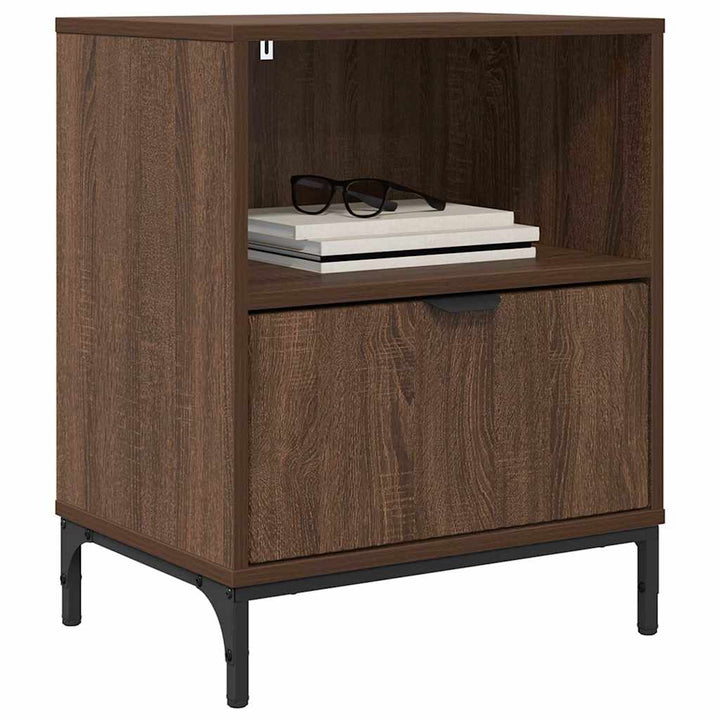 Sengeborde 2 pcs Brun eg 49 x 36 x 61 cm Konstrueret træ