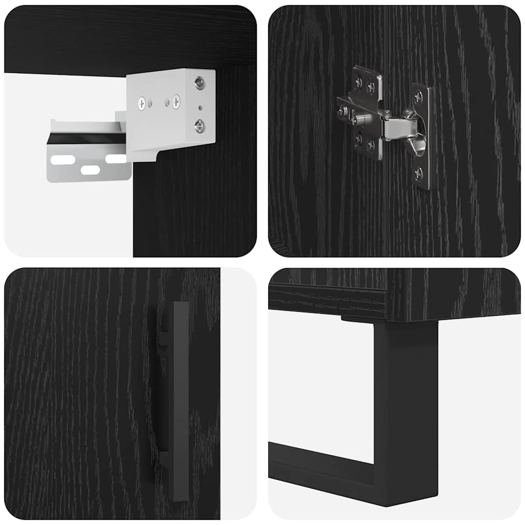 Highboard Sort eg 69.5 x 34 x 90 cm Konstrueret træ