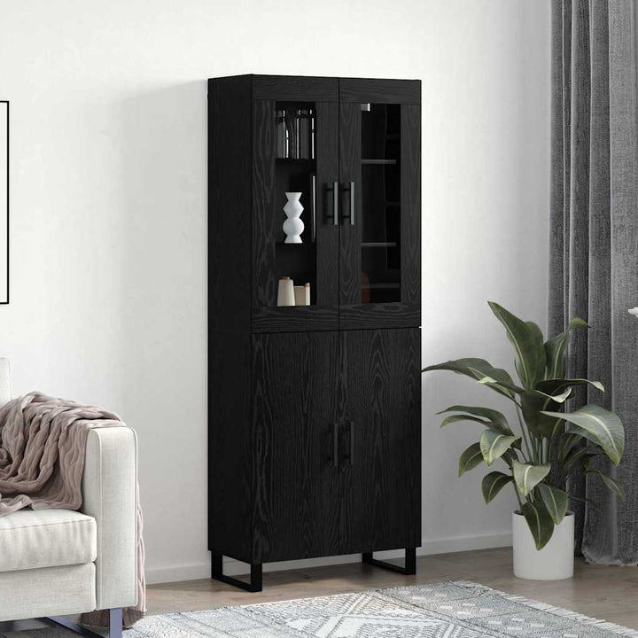 Highboard Sort eg 69.5 x 34 x 90 cm Konstrueret træ