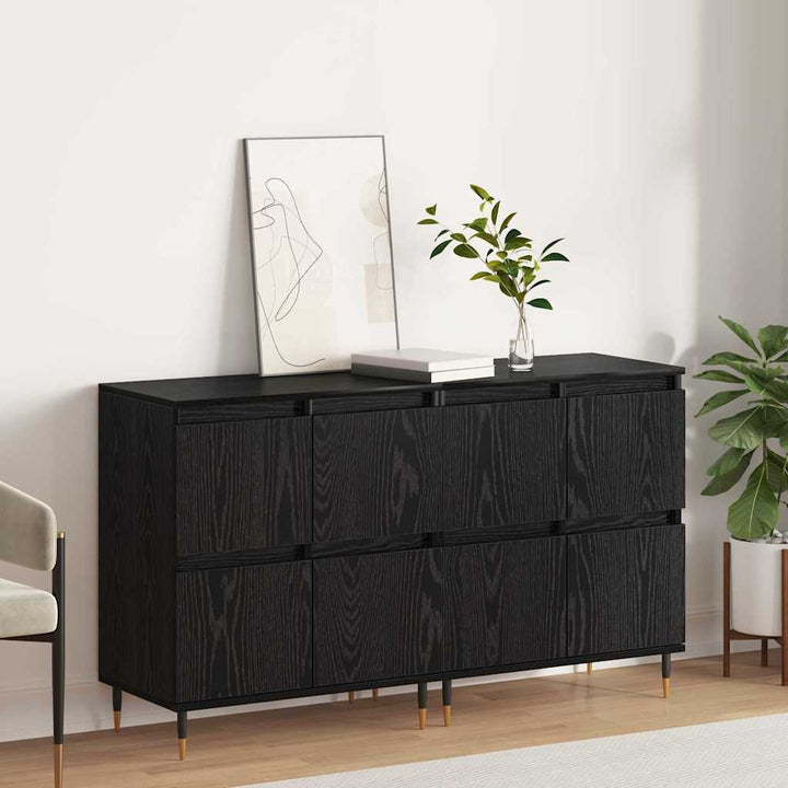 Sideboards 2 pcs Sort eg 120 x 35 x 70 cm Konstrueret træ
