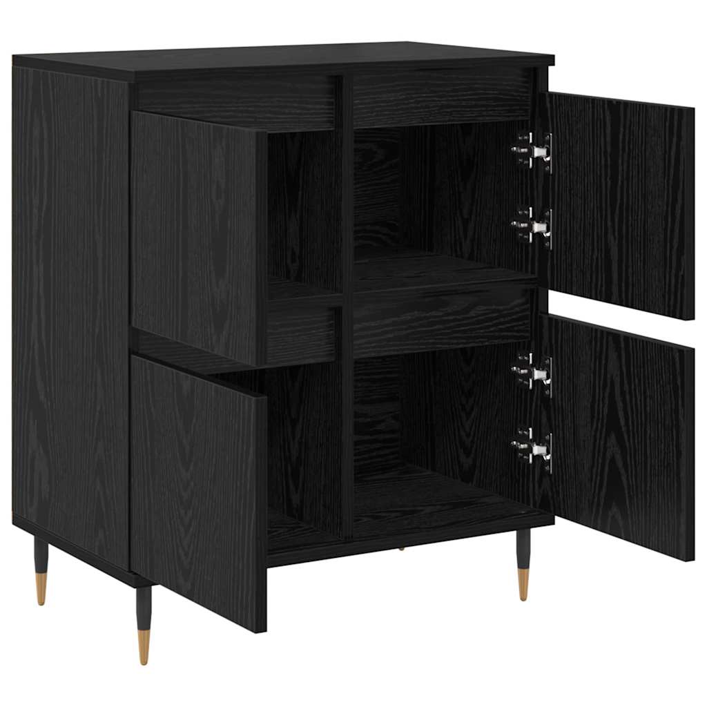 Sideboards 2 pcs Sort eg 120 x 35 x 70 cm Konstrueret træ