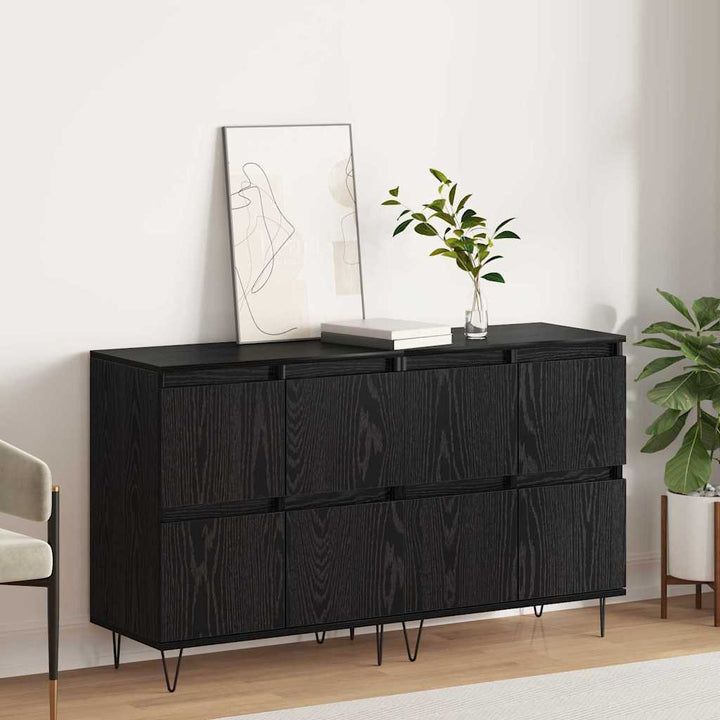 Sideboards 2 pcs Sort eg 120 x 35 x 70 cm Konstrueret træ