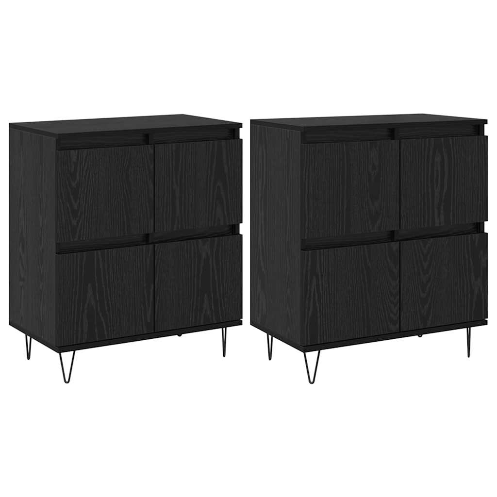 Sideboards 2 pcs Sort eg 120 x 35 x 70 cm Konstrueret træ