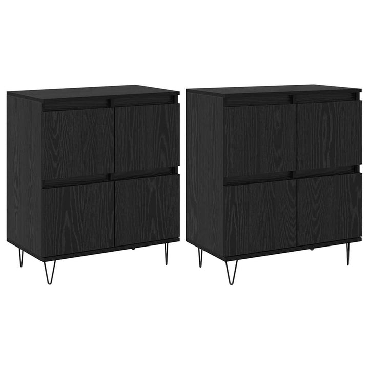 Sideboards 2 pcs Sort eg 120 x 35 x 70 cm Konstrueret træ