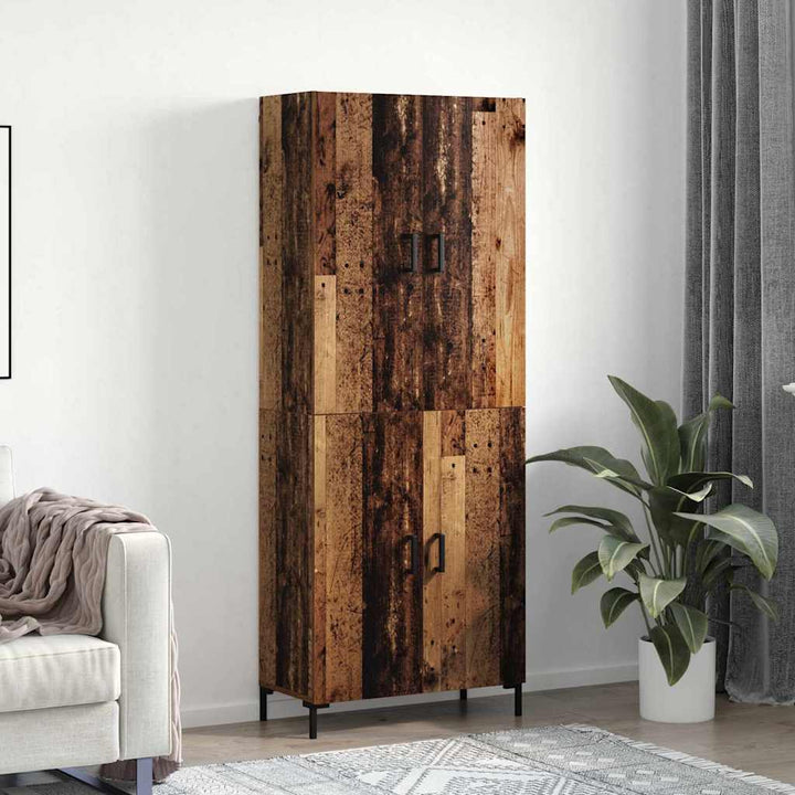 Highboard 2 pcs Gammelt træ 69,5 x 34 x 180 cm Konstrueret træ