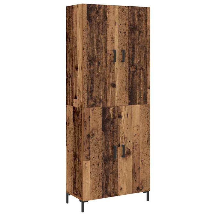 Highboard 2 pcs Gammelt træ 69,5 x 34 x 180 cm Konstrueret træ