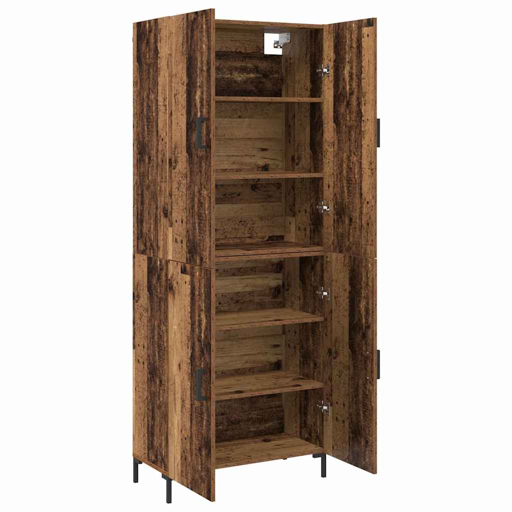 Highboard 2 pcs Gammelt træ 69,5 x 34 x 180 cm Konstrueret træ