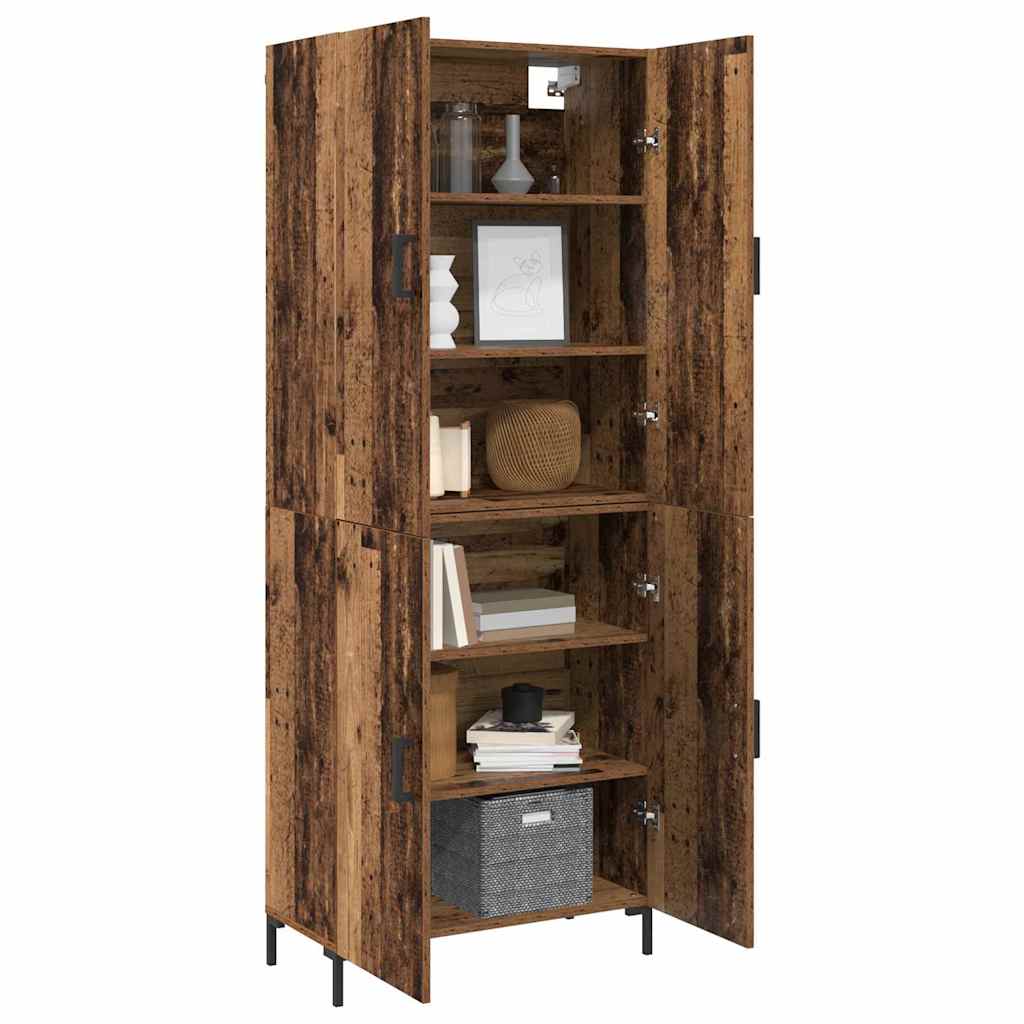 Highboard 2 pcs Gammelt træ 69,5 x 34 x 180 cm Konstrueret træ