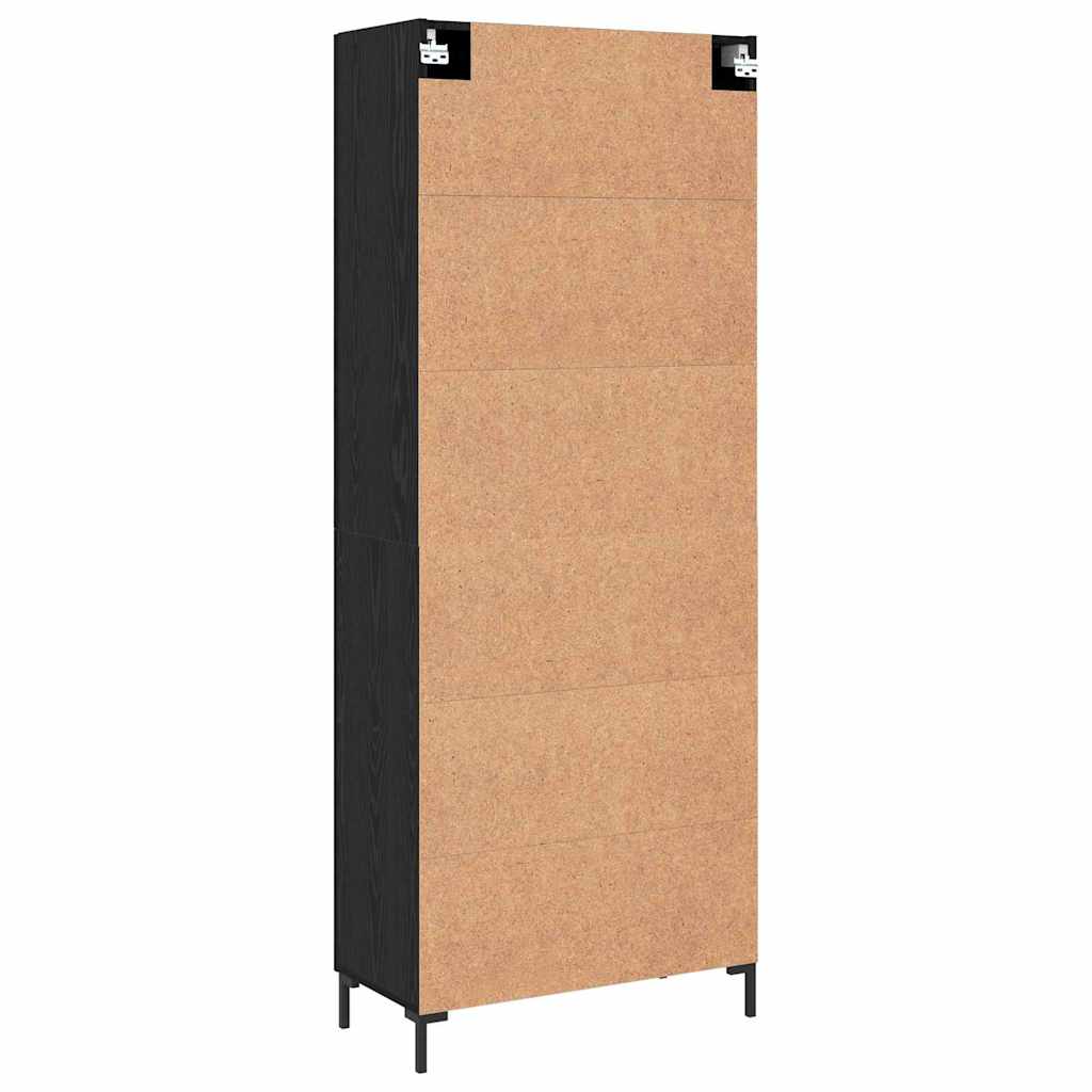 Highboard 2 pcs Sort eg 69,5 x 34 x 180 cm Konstrueret træ