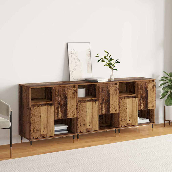 Sideboards 3 pcs Gammelt træ 180 x 35 x 70 cm Konstrueret træ