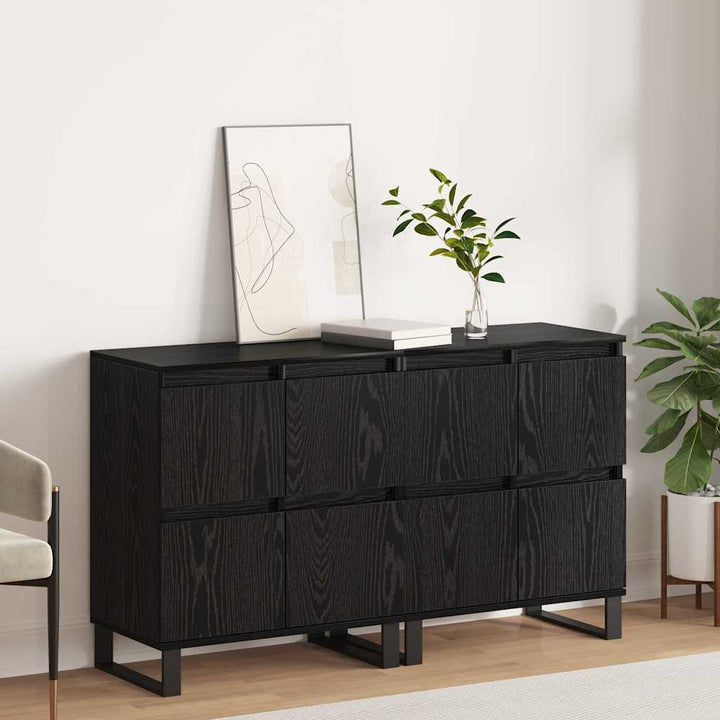 Sideboards 2 pcs Sort eg 120 x 35 x 70 cm Konstrueret træ