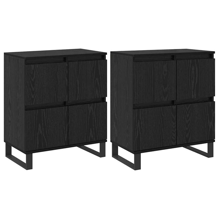 Sideboards 2 pcs Sort eg 120 x 35 x 70 cm Konstrueret træ