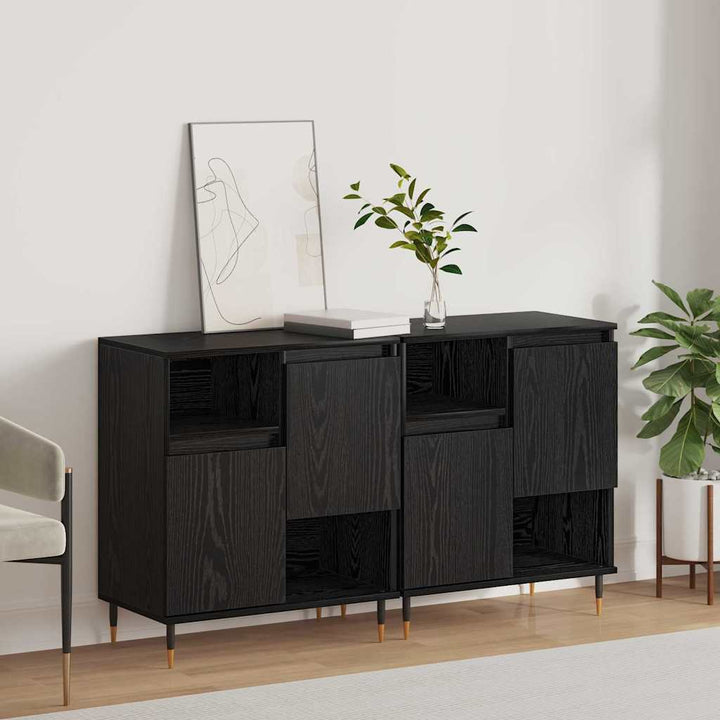 Sideboards 2 pcs Sort eg 120 x 35 x 70 cm Konstrueret træ