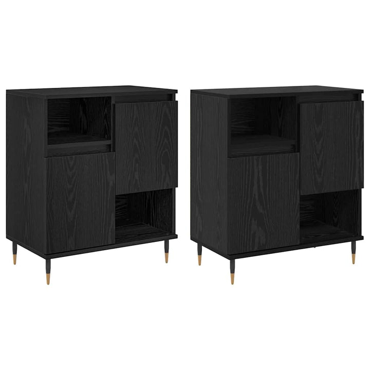 Sideboards 2 pcs Sort eg 120 x 35 x 70 cm Konstrueret træ