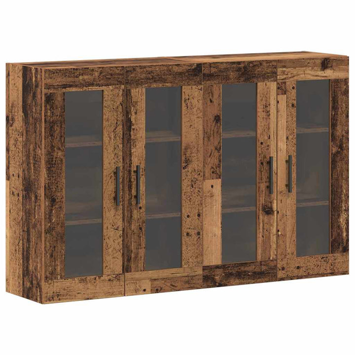 Væghængte skabe 2 pcs Gammelt træ 69.5 x 34 x 90 cm Massivt træ