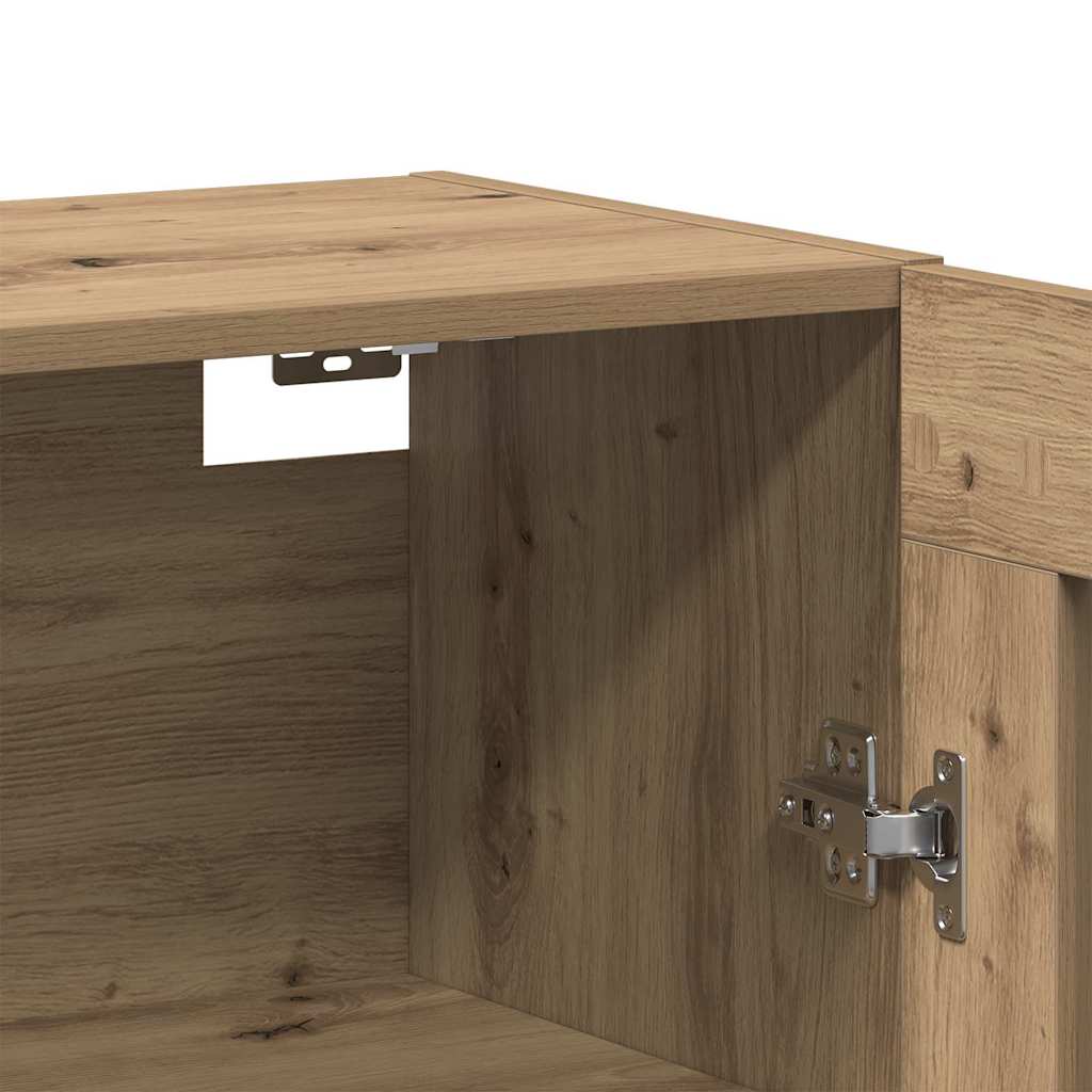 Væghængte skabe 2 pcs Artisan eg og Sort 69.5 x 34 x 90 cm