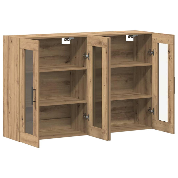 Væghængte skabe 2 pcs Artisan eg og Sort 69.5 x 34 x 90 cm