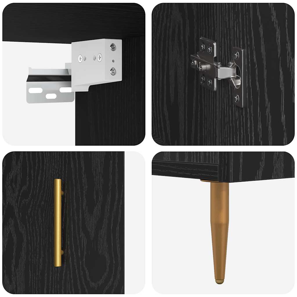 Highboard Sort eg 69,5 x 34 x 180 cm Konstrueret træ