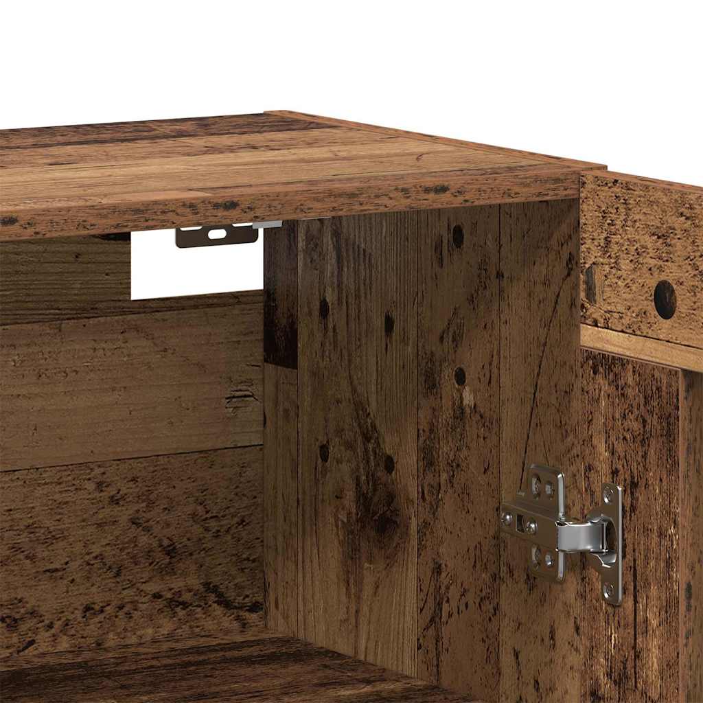Væghængte skabe 2 pcs Gammelt træ 69.5 x 34 x 90 cm