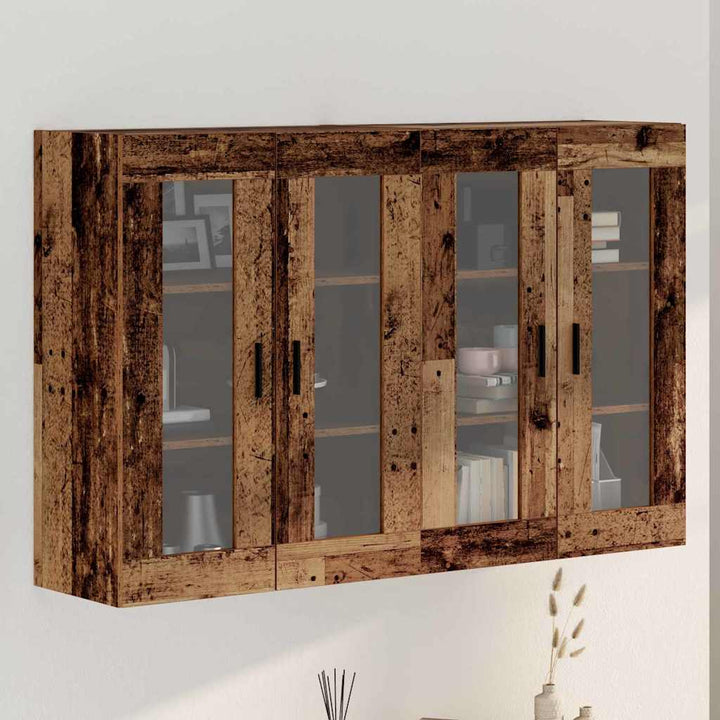 Væghængte skabe 2 pcs Gammelt træ 69.5 x 34 x 90 cm