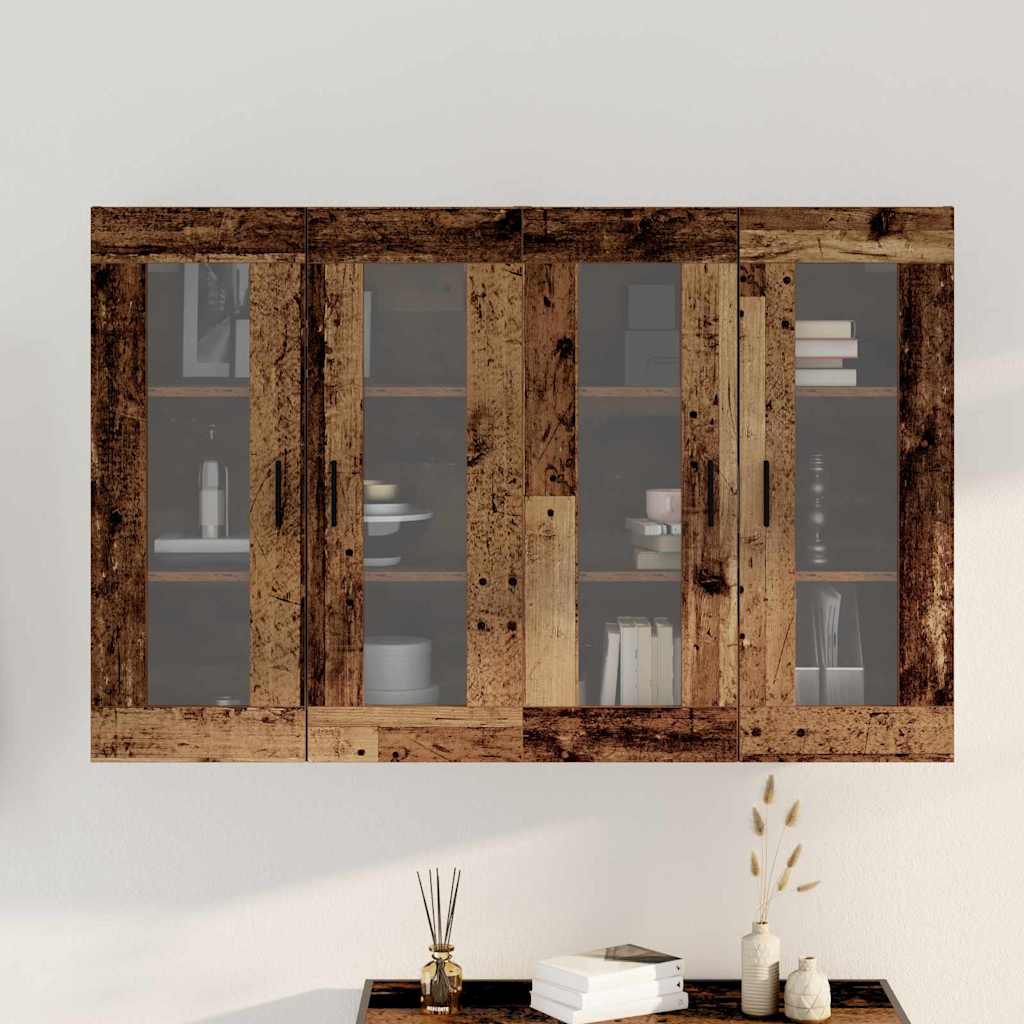 Væghængte skabe 2 pcs Gammelt træ 69.5 x 34 x 90 cm
