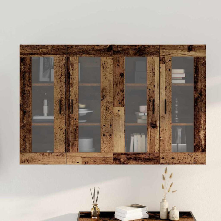 Væghængte skabe 2 pcs Gammelt træ 69.5 x 34 x 90 cm