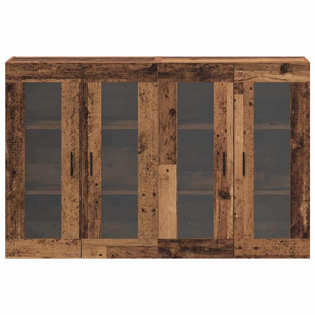Væghængte skabe 2 pcs Gammelt træ 69.5 x 34 x 90 cm