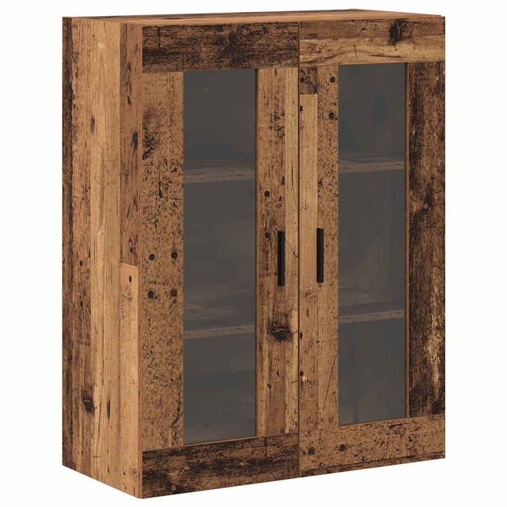 Væghængte skabe 2 pcs Gammelt træ 69.5 x 34 x 90 cm
