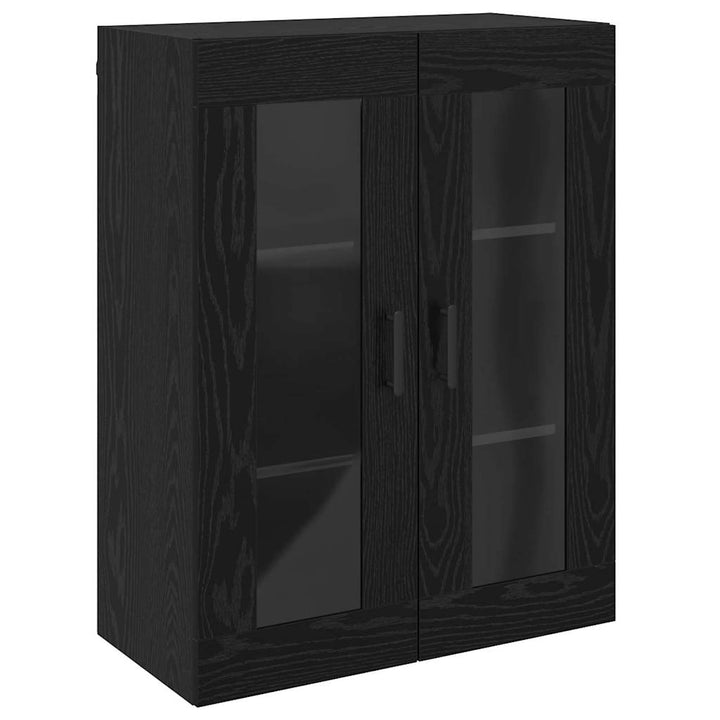 Væghængte skabe 2 pcs Sort eg 69.5 x 34 x 90 cm Konstrueret træ