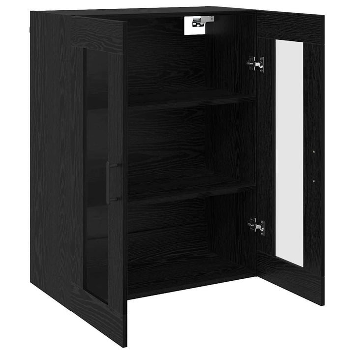 Væghængte skabe 2 pcs Sort eg 69.5 x 34 x 90 cm Konstrueret træ