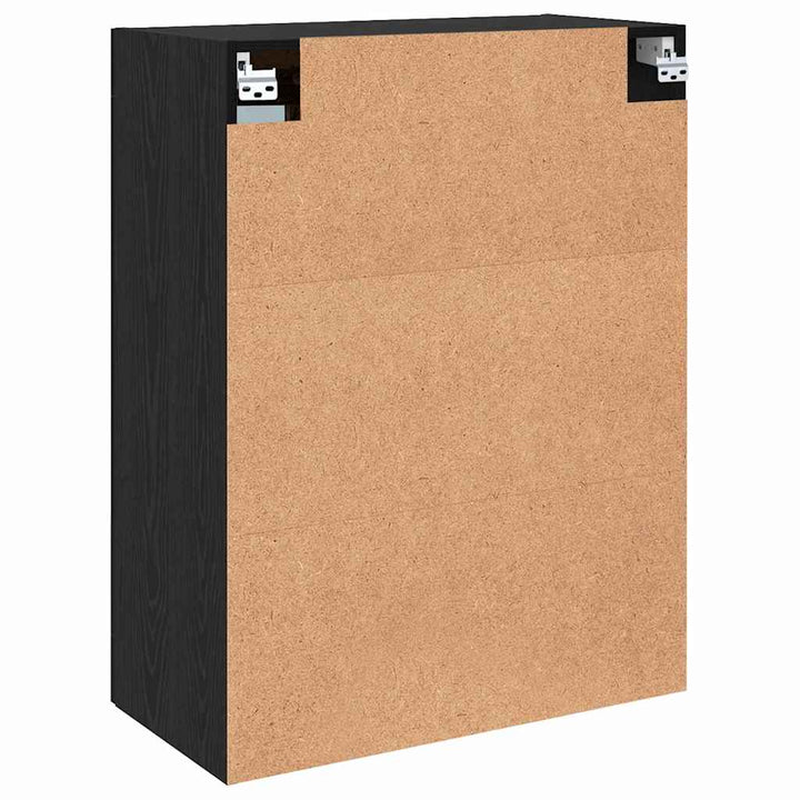 Væghængte skabe 2 pcs Sort eg 69.5 x 34 x 90 cm Konstrueret træ