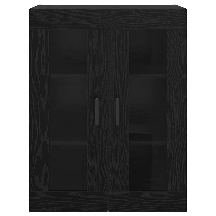 Væghængte skabe 2 pcs Sort eg 69.5 x 34 x 90 cm Konstrueret træ