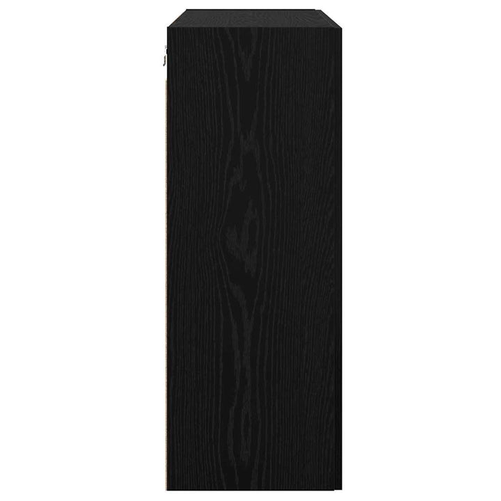 Væghængte skabe 2 pcs Sort eg 69.5 x 34 x 90 cm Konstrueret træ
