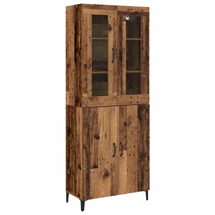 Highboard 2 pcs Gammelt træ 69,5 x 34 x 180 cm Konstrueret træ