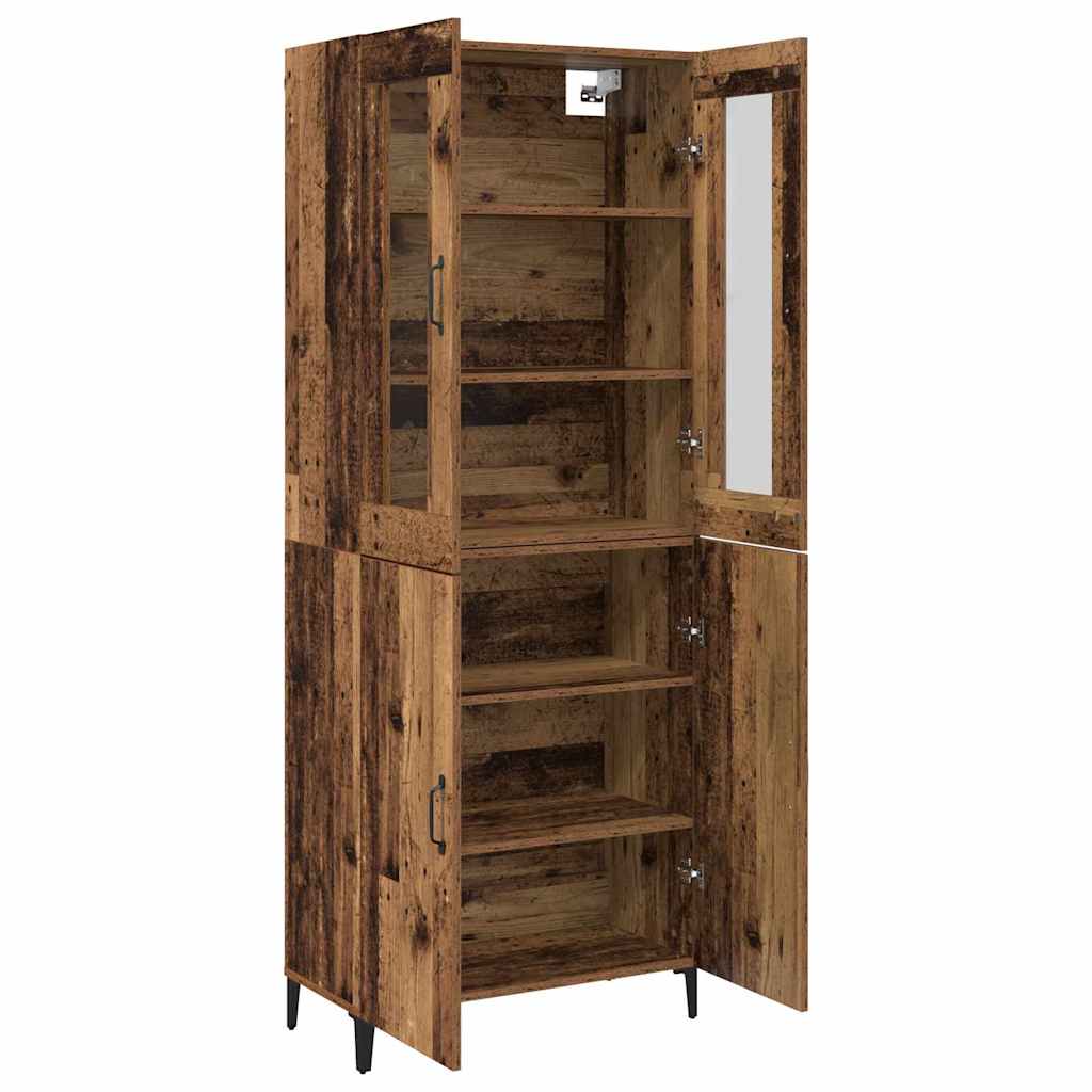 Highboard 2 pcs Gammelt træ 69,5 x 34 x 180 cm Konstrueret træ