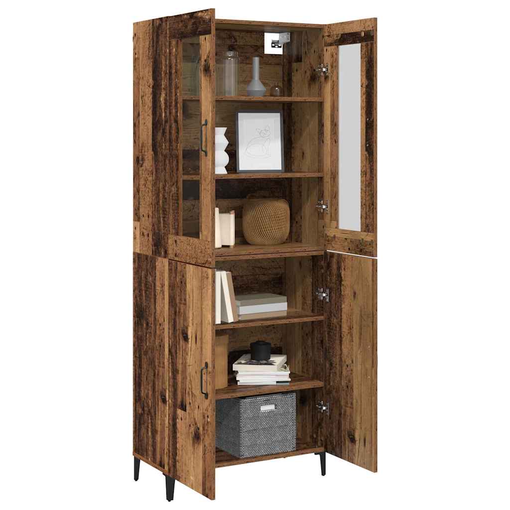 Highboard 2 pcs Gammelt træ 69,5 x 34 x 180 cm Konstrueret træ