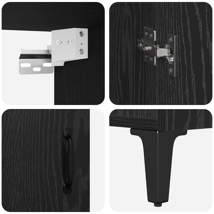Highboard 2 pcs Sort eg 69,5 x 34 x 180 cm Konstrueret træ