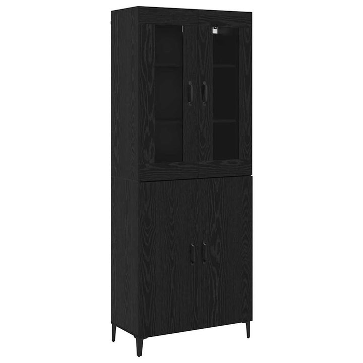 Highboard 2 pcs Sort eg 69,5 x 34 x 180 cm Konstrueret træ