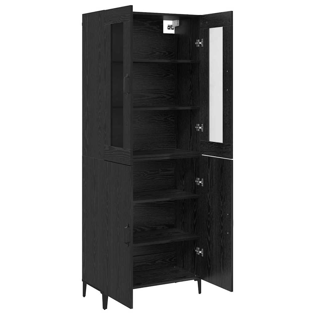 Highboard 2 pcs Sort eg 69,5 x 34 x 180 cm Konstrueret træ