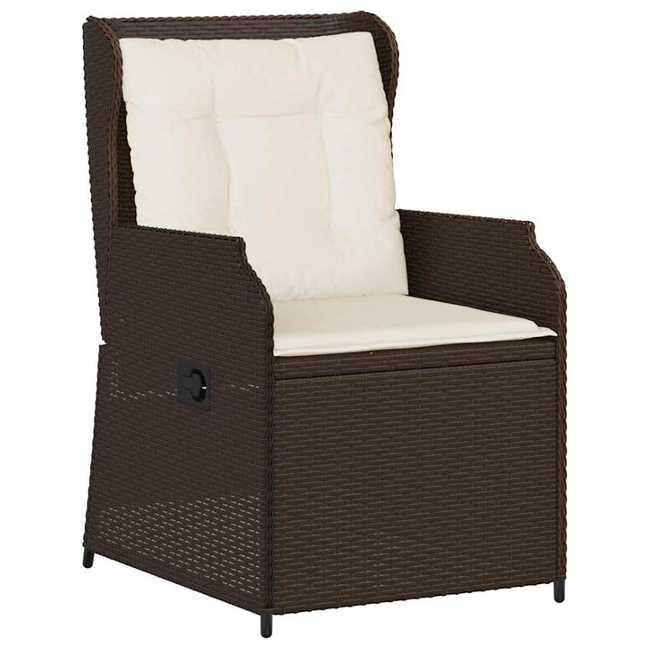 Havebænk med pude 2 pcs Brun Poly rattan