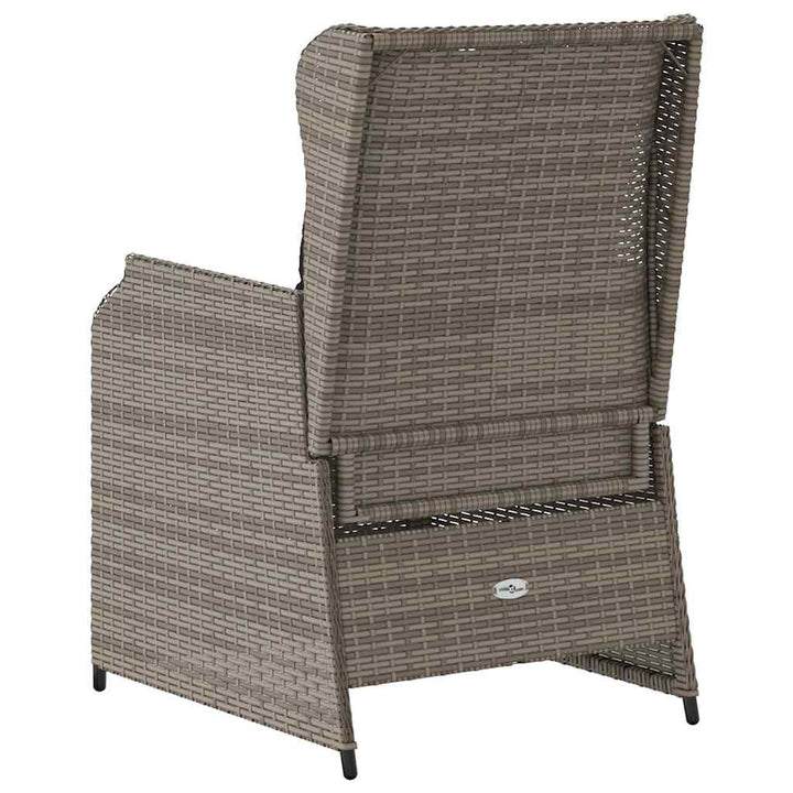Havebænk med pude 2 pcs Grå Poly rattan